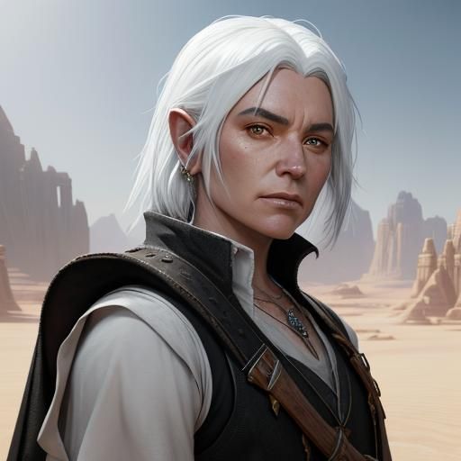 Halfling Cleric Portrait in Desert Landscape