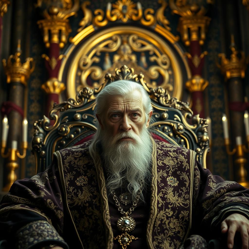 One-Eyed King in Opulent Medieval Palace