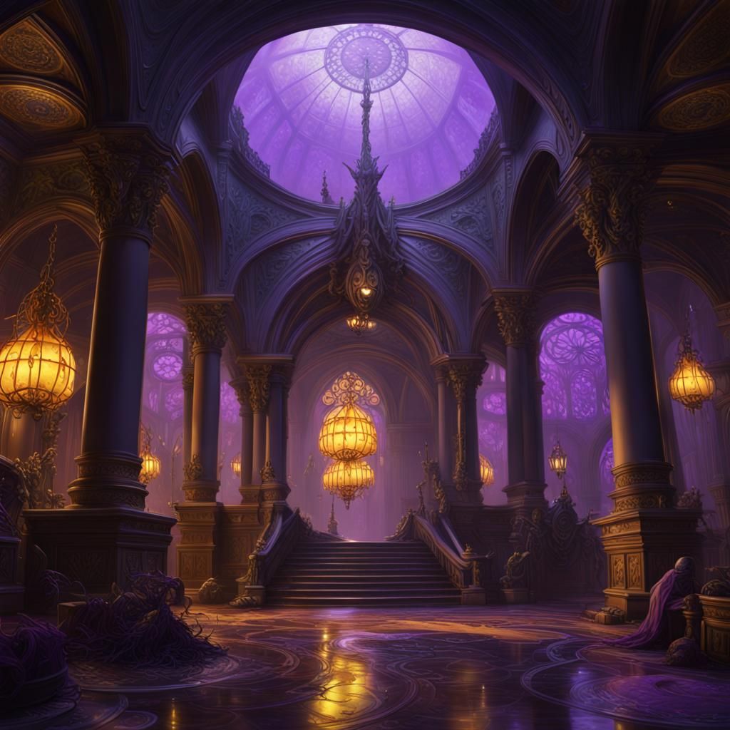 Dark Fantasy Scene with Dynamic Lighting