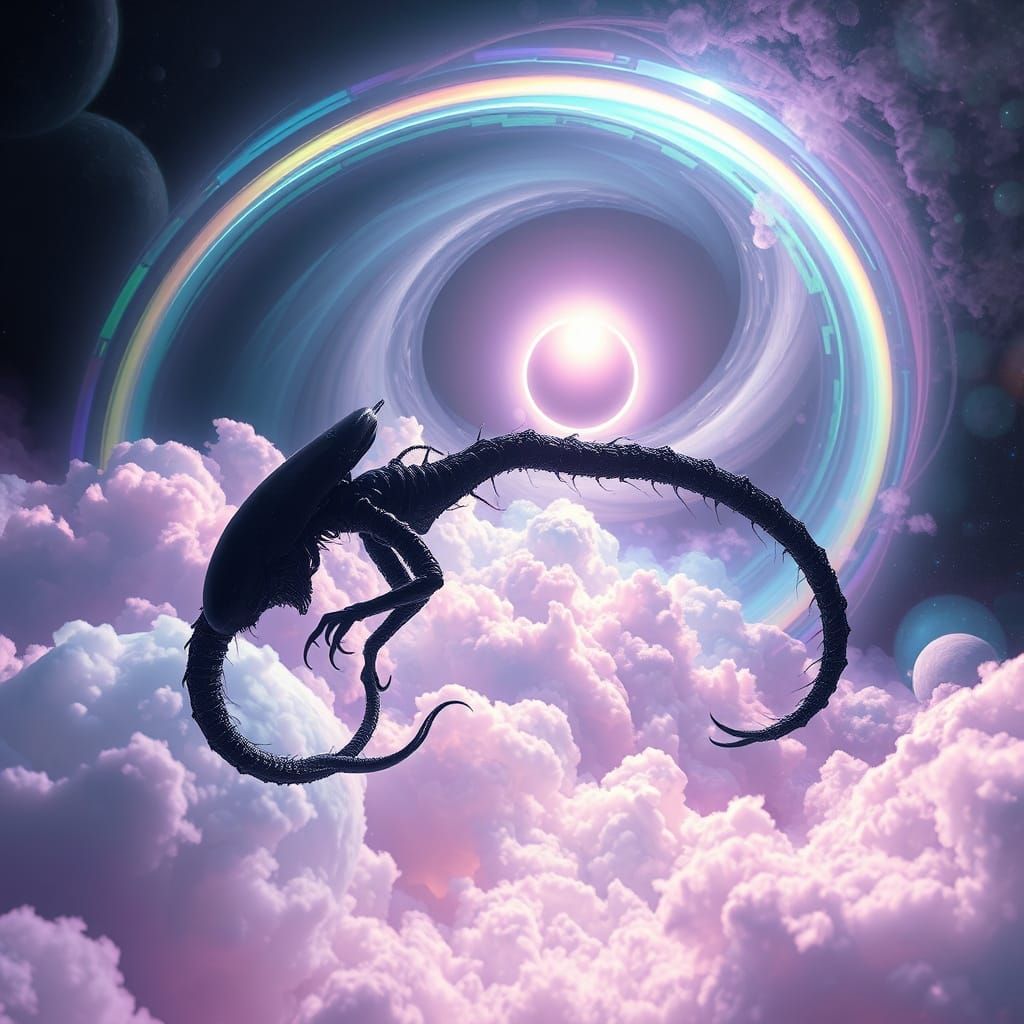 Dreamlike Xenomorph in a Gaseous Planet's Atmosphere