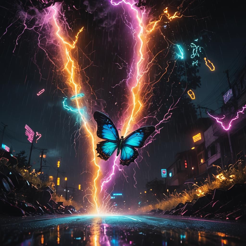 Neon City Car Chase in Cinematic Style