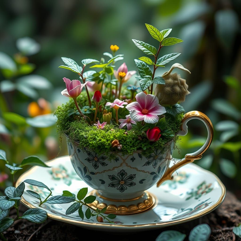 Lush Jungle Growing in a Teacup