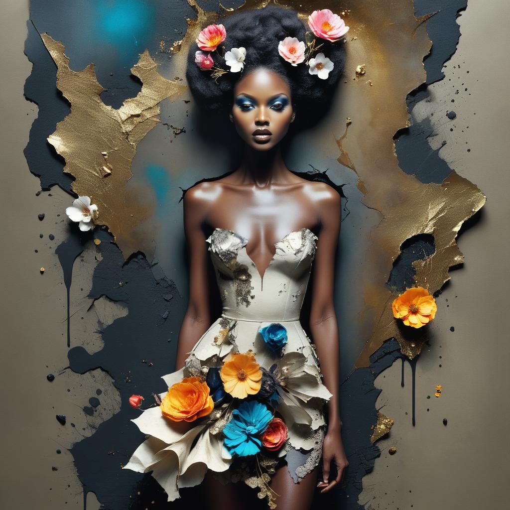 Fancy, flourish surreal black supermodel