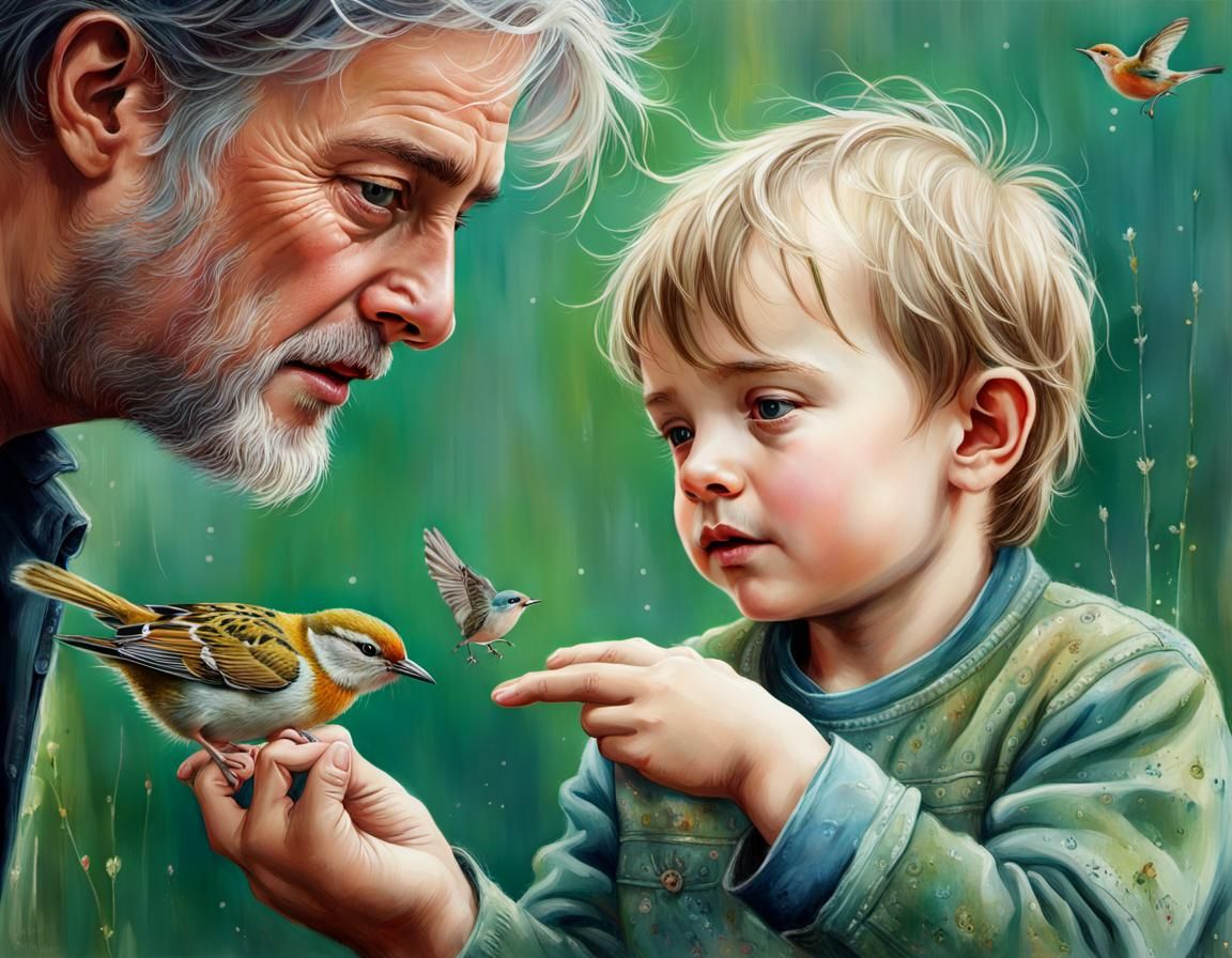 Father and Son Share Nature's Wonders