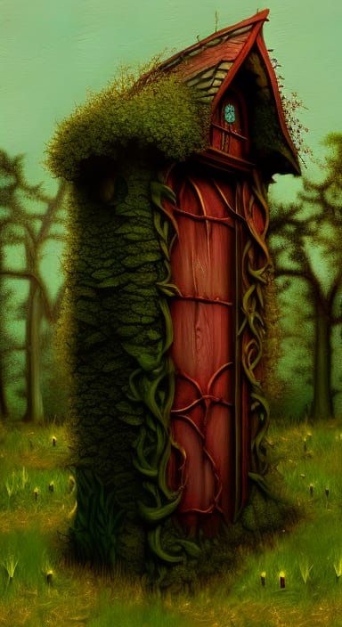 Overgrown outhouse