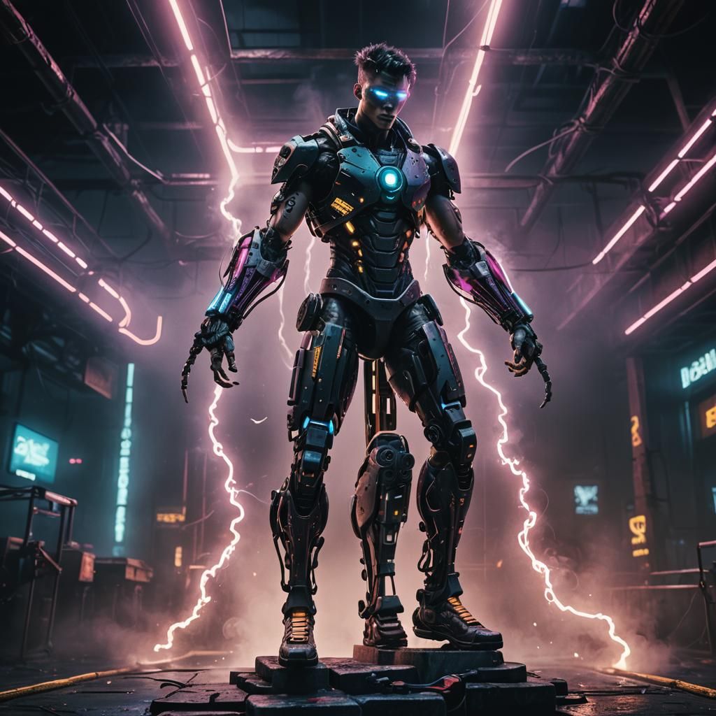 a atlete with mecanical legs win the intricate details, HDR,...