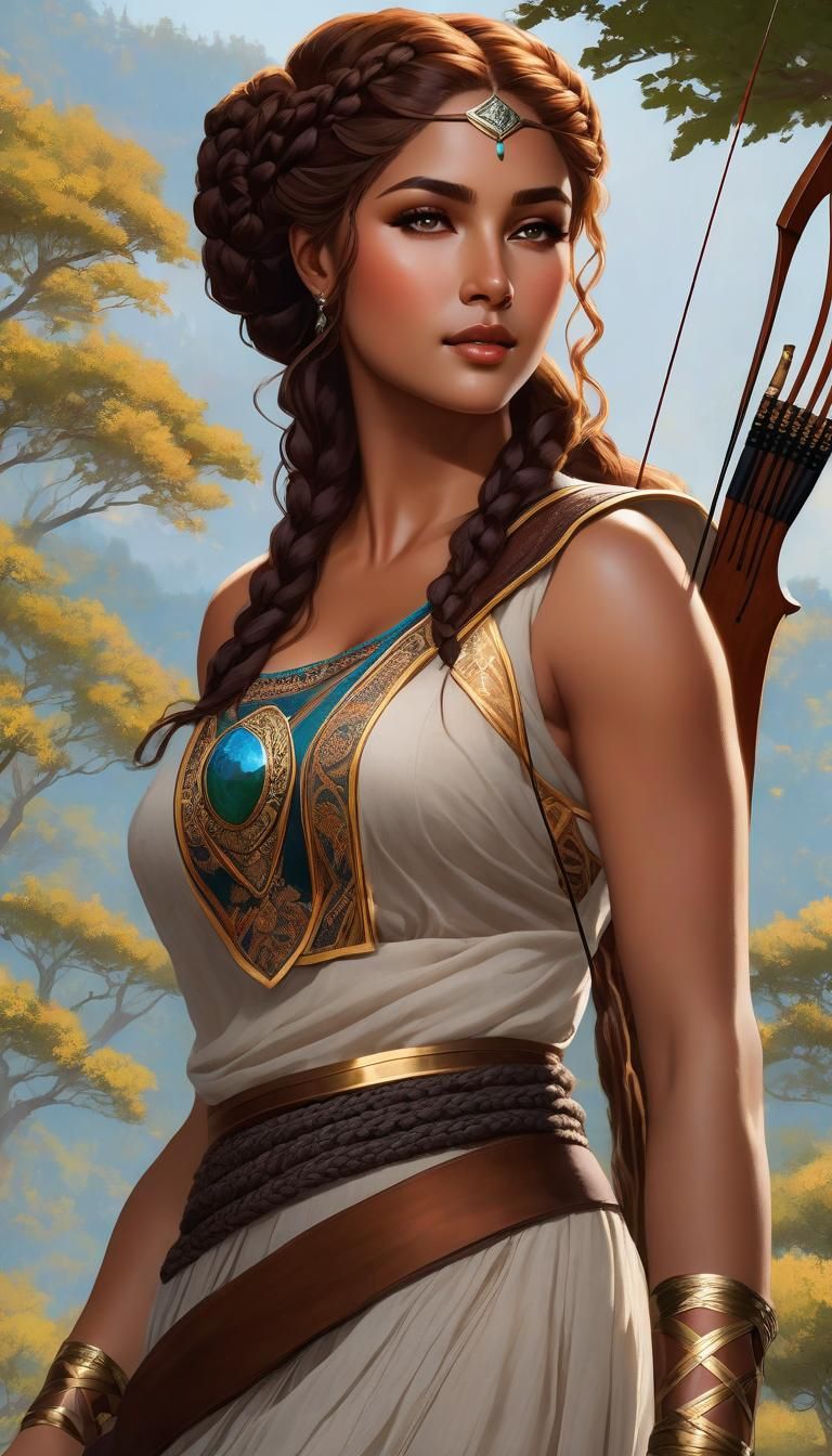 Artemis, Goddess of the Hunt: Hyperrealistic Renaissance Por...