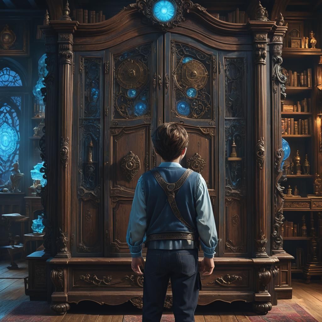 Boy and the Glowing Armoire: Fantasy Concept Art