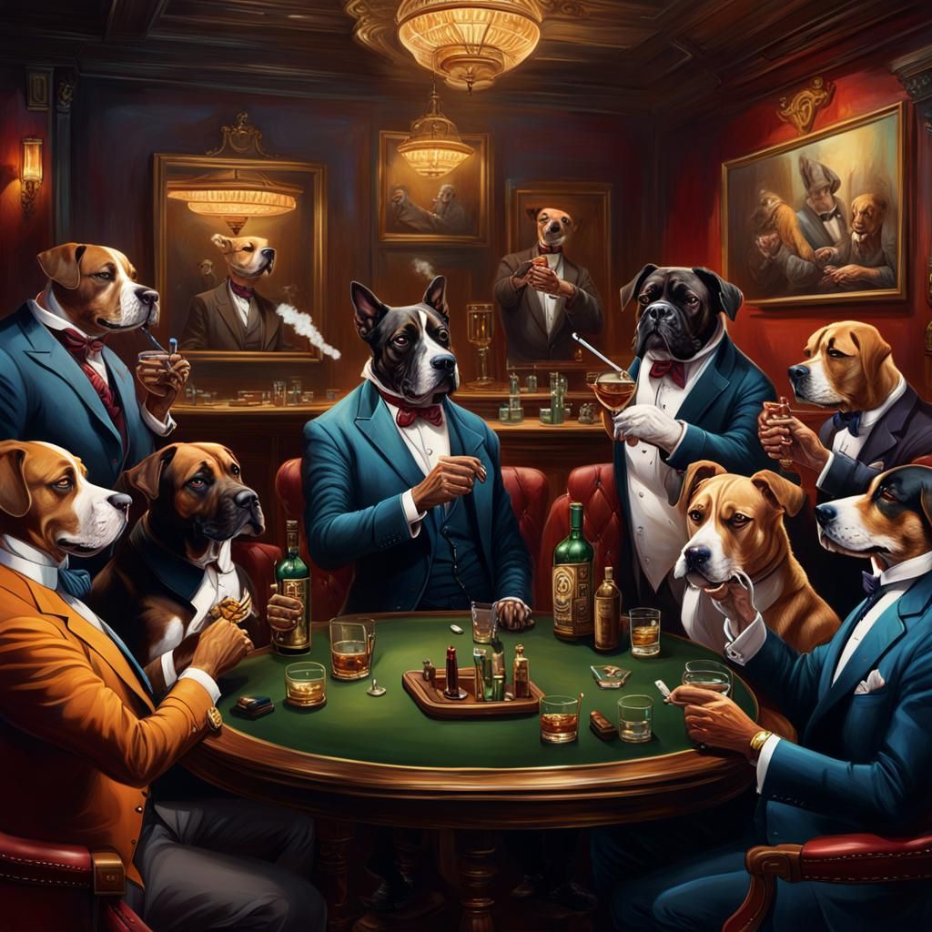 Dog-Gentleman Hybrids Meeting in Gentleman's Club