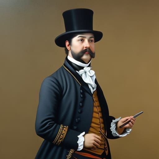 18th Century Gentleman Portrait in Hyperrealistic Splash Art
