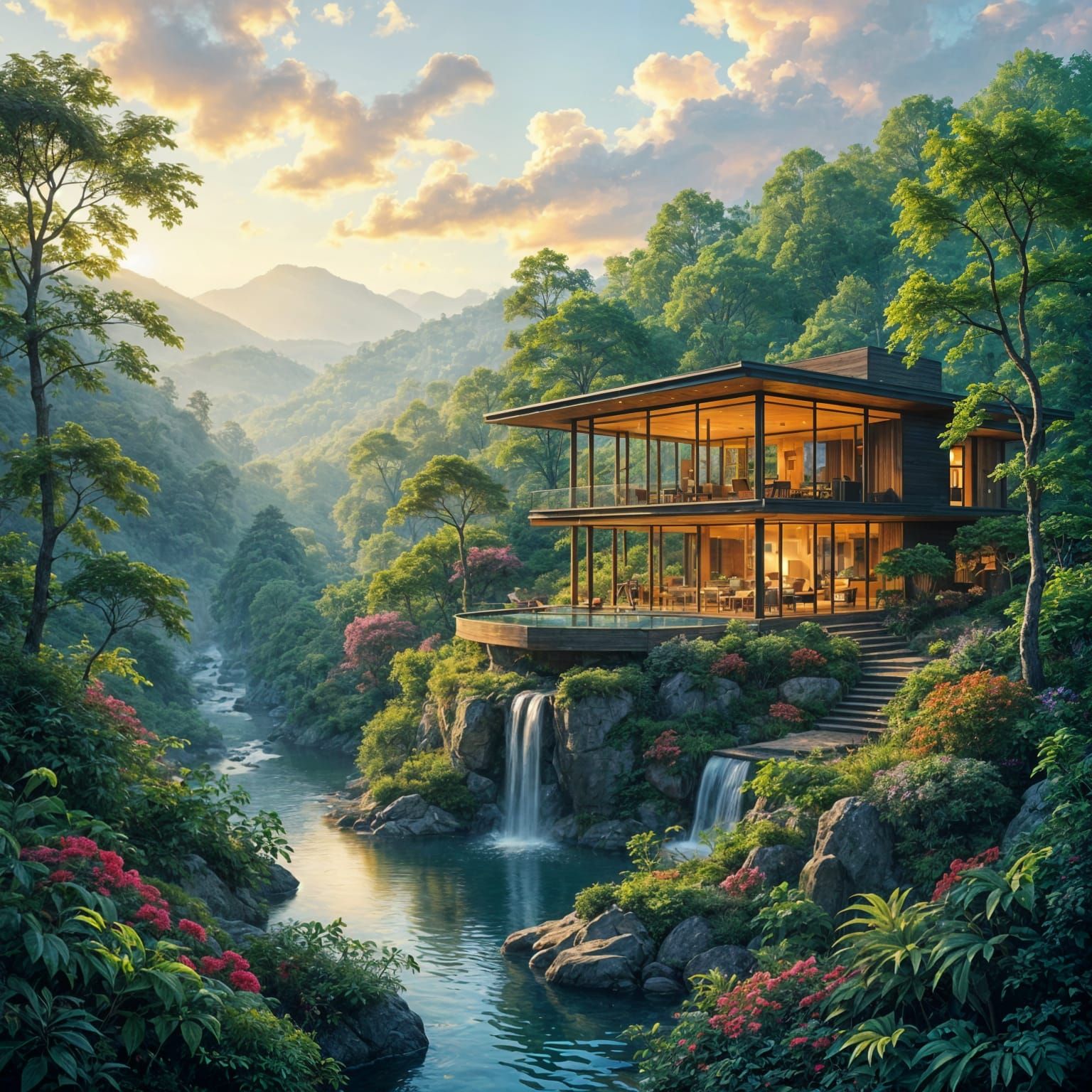 Pastoral Forest Meets Luxurious Glass Hotel