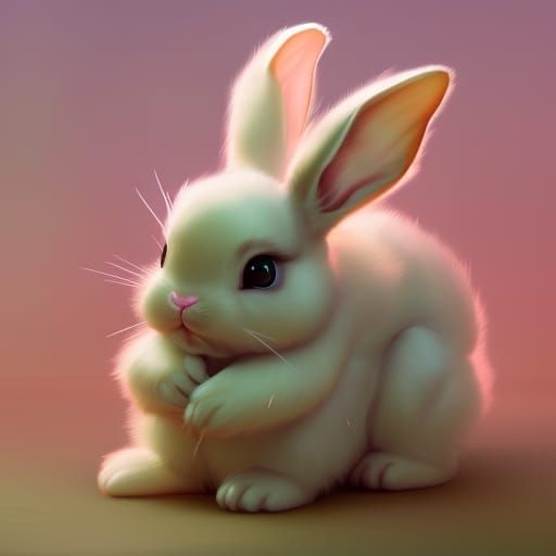 Adorable Kawaii Easter Bunny Concept Art