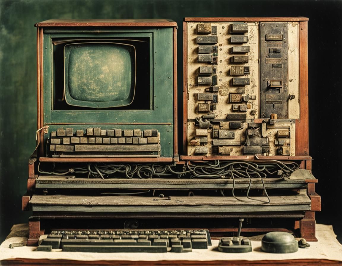 Antique Computer from Russian Empire, Color Photo Style