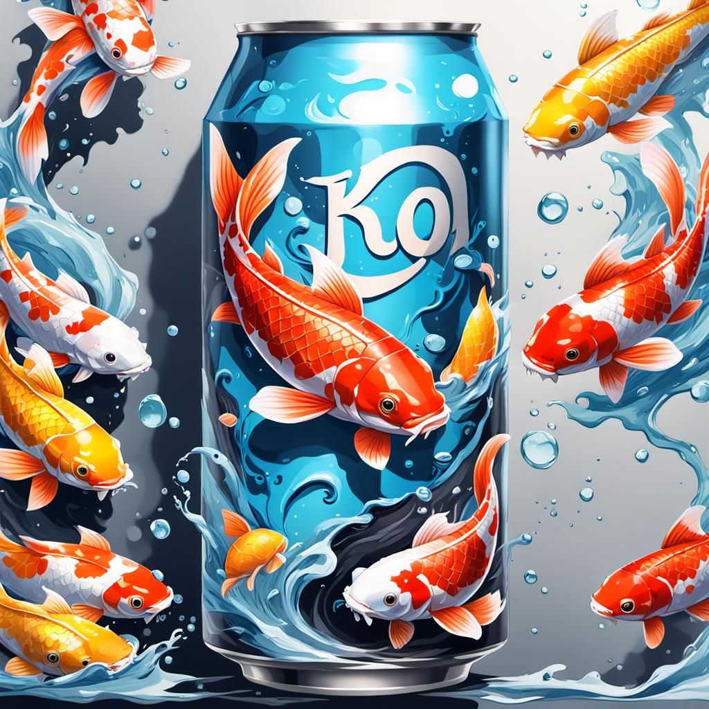 Koi Fish in Soda Can: Graffiti Art