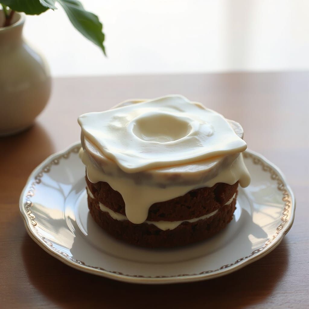 Simple Cake Presentation on a Plate