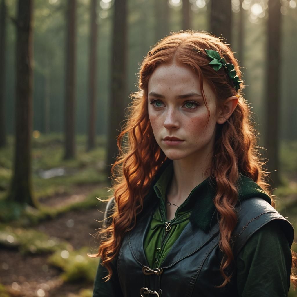 Cinematic Elf Archer in Moody Lighting