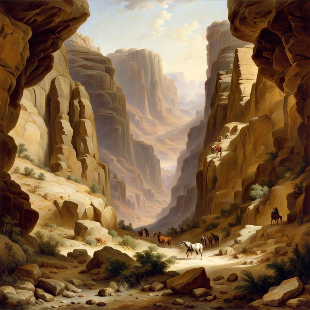 Majestic Desert Canyon Inspired by Landscape Art