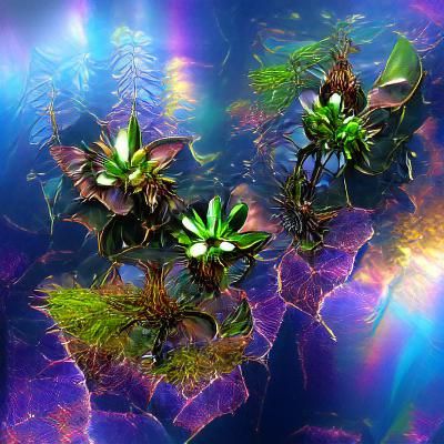 Iridescent Fractal Aquatic Plants: A Digital Art Piece