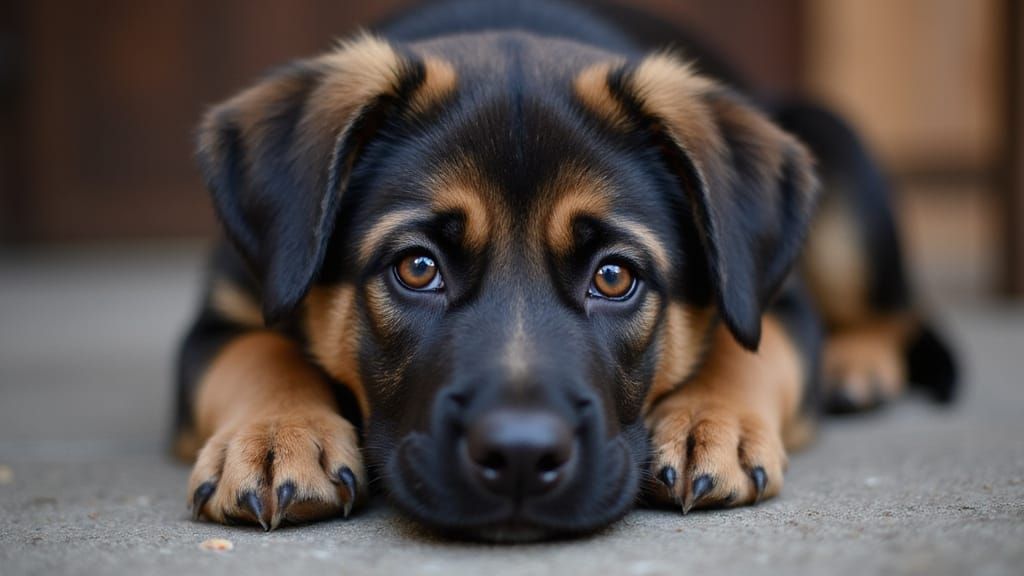 Hypnotic Puppy Eyes of a German Shepherd