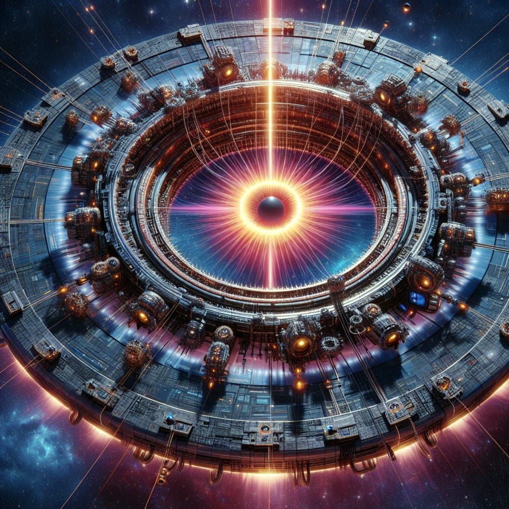 Futuristic Star Energy Harvester in Science Fiction Style