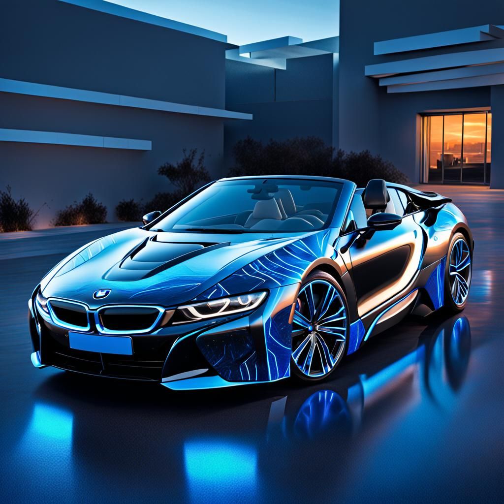 Futuristic BMW I8 Roadster in Astral Cosmic Style