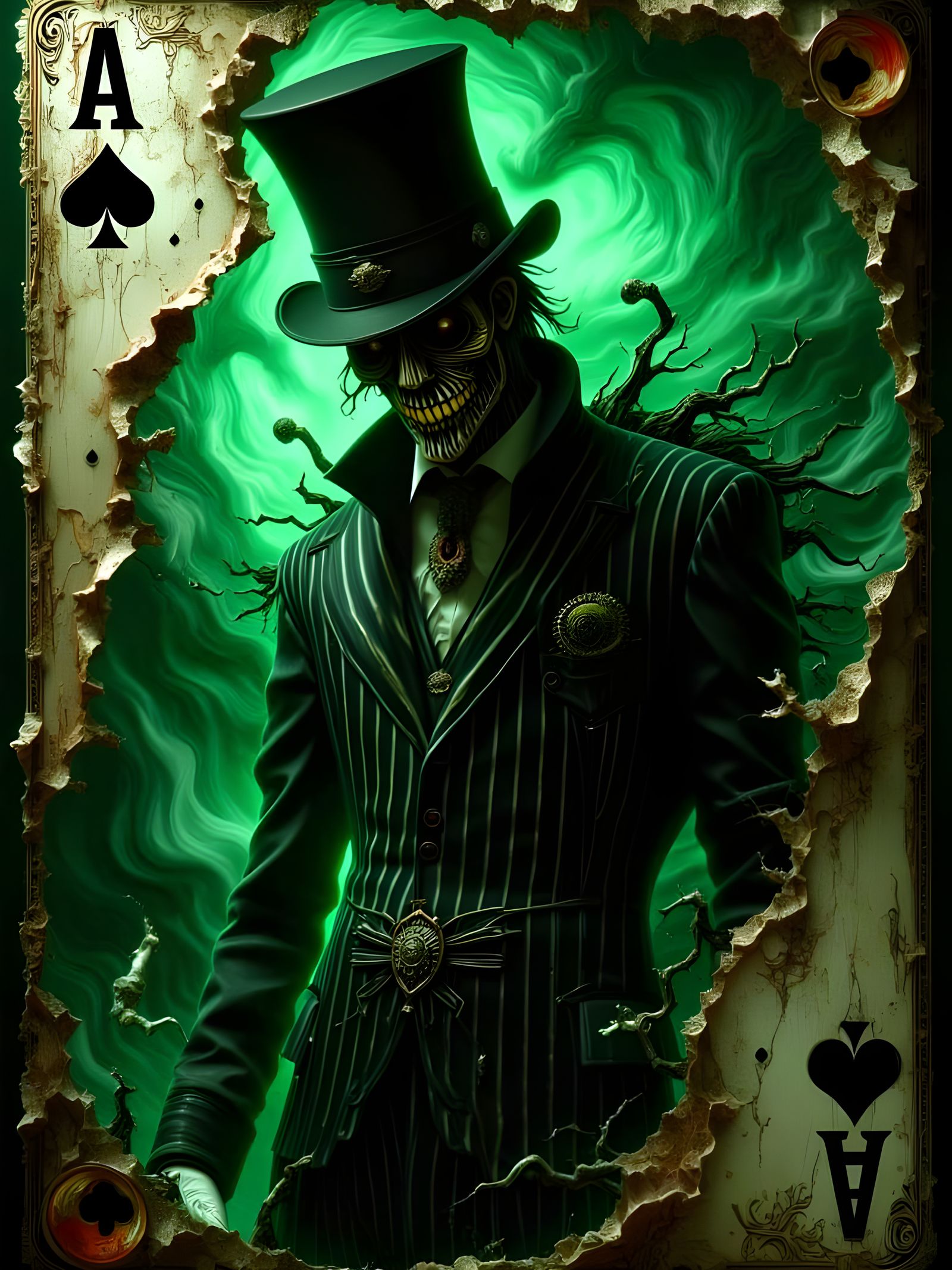 Undead Undertaker Ace of Spades in Gothic Style