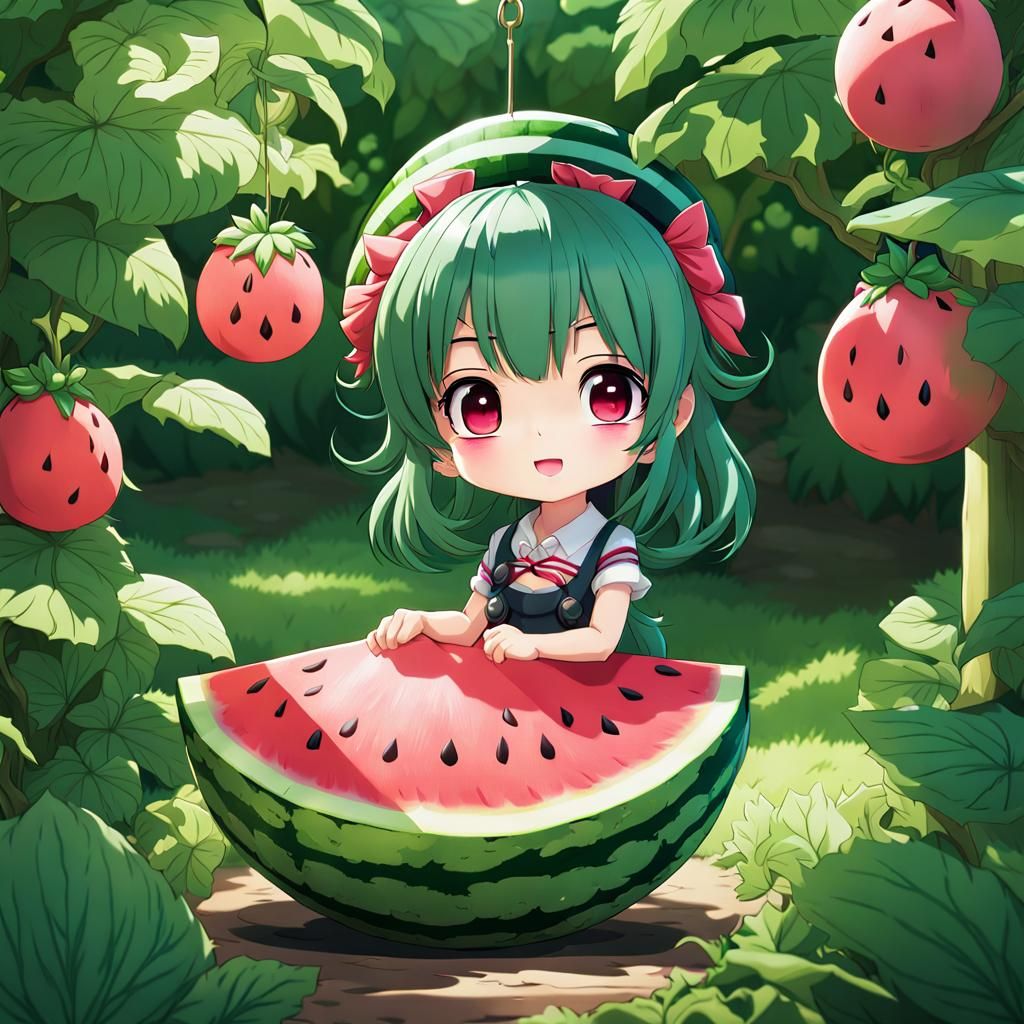 Watermelon chibi girl