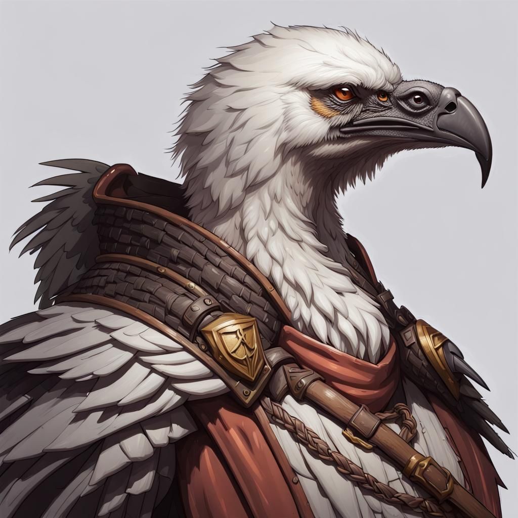Vulture Aarakocra Cleric Bust in Fantasy Style