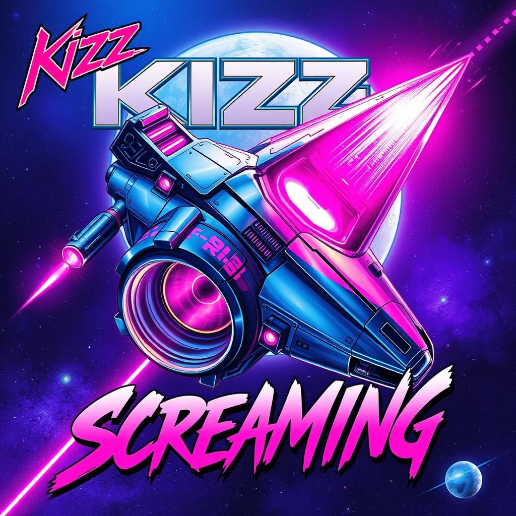 Kizz Spaceship Album Cover in Cyberpunk Style