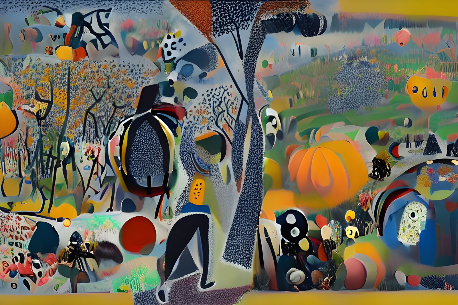 Kaleidoscopic Autumn Dread in Pointillist Style