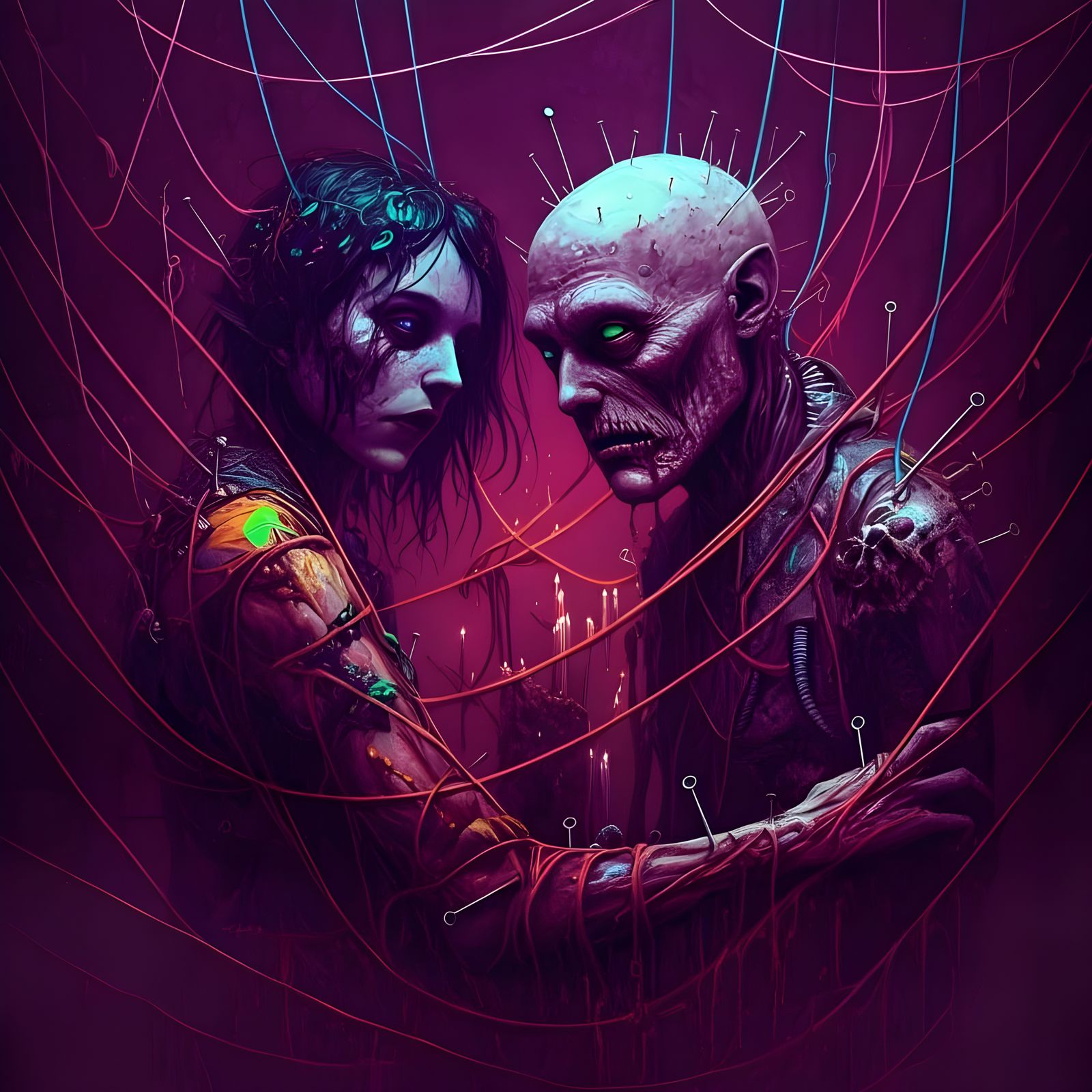 Morpheus and Delirium in Neon-Hued Chaos