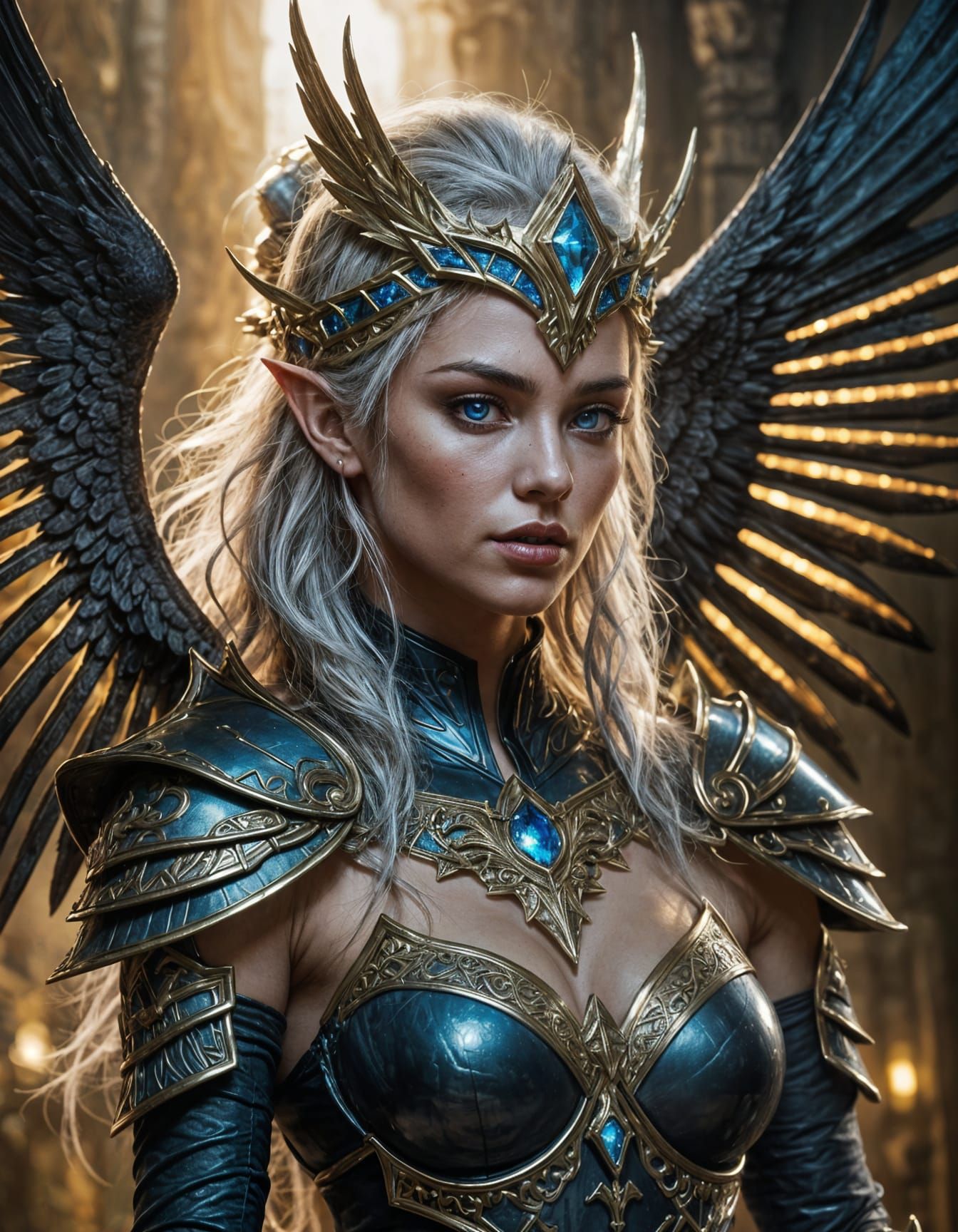 Armored Elf Queen: Dark Fantasy Concept Art