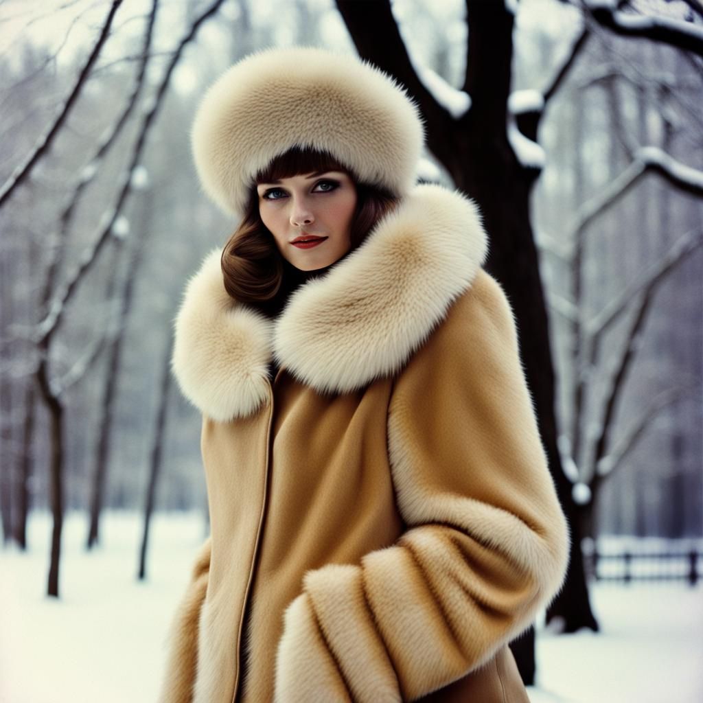 1960s Fashion Photo in Winter Landscape