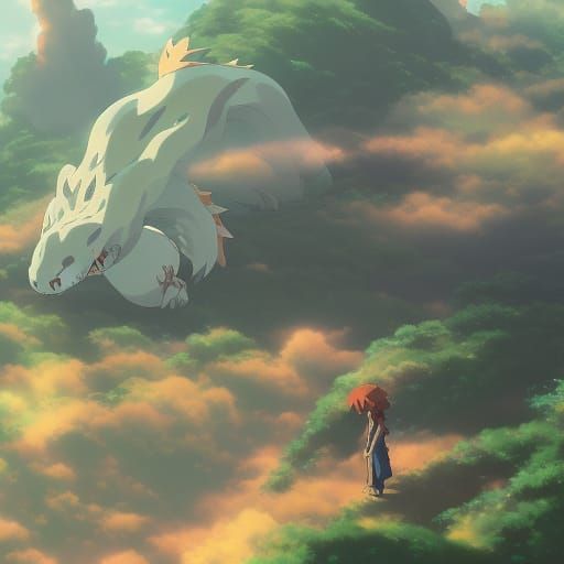 Majestic Dragons in Anime Key Visual Style