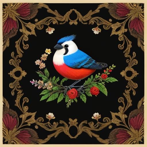 Ornate Birds and Animals on Black Lacquer