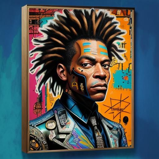 Jean-Michel Basquiat Inspired Art Nouveau Illustration