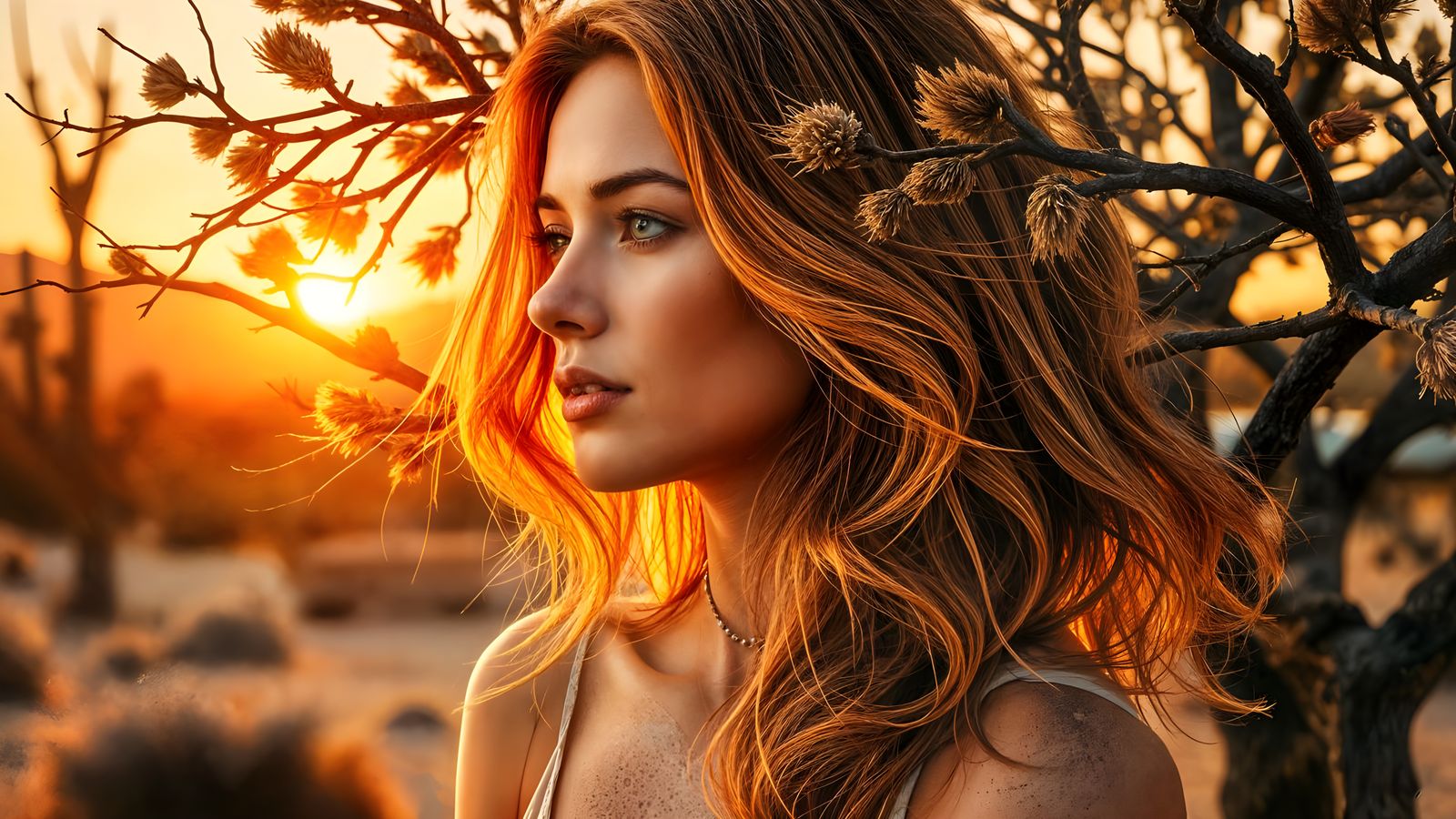 Ginger Goddesses in Vibrant Cubist Oasis