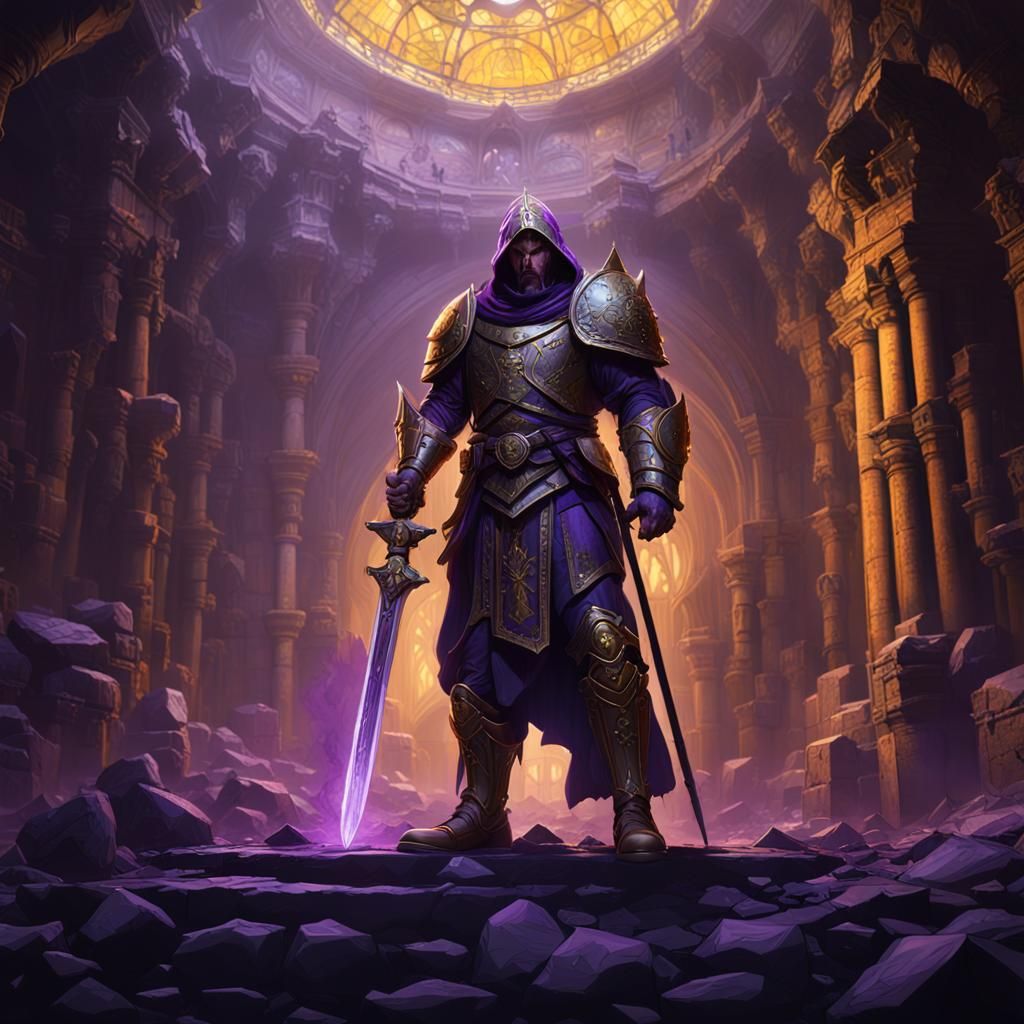 Crusader in Dark Fantasy Style