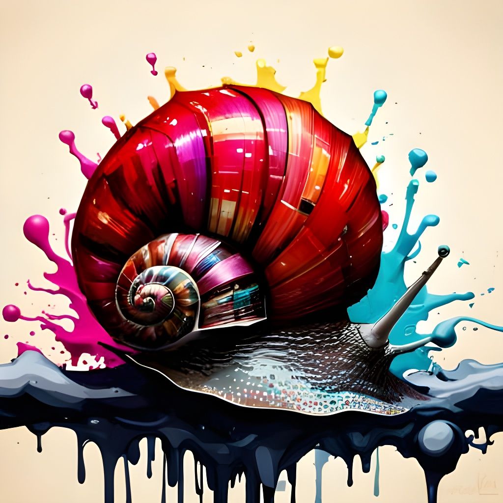 Smiling Snail with Sunglasses: Ultra-Detailed Splash Art