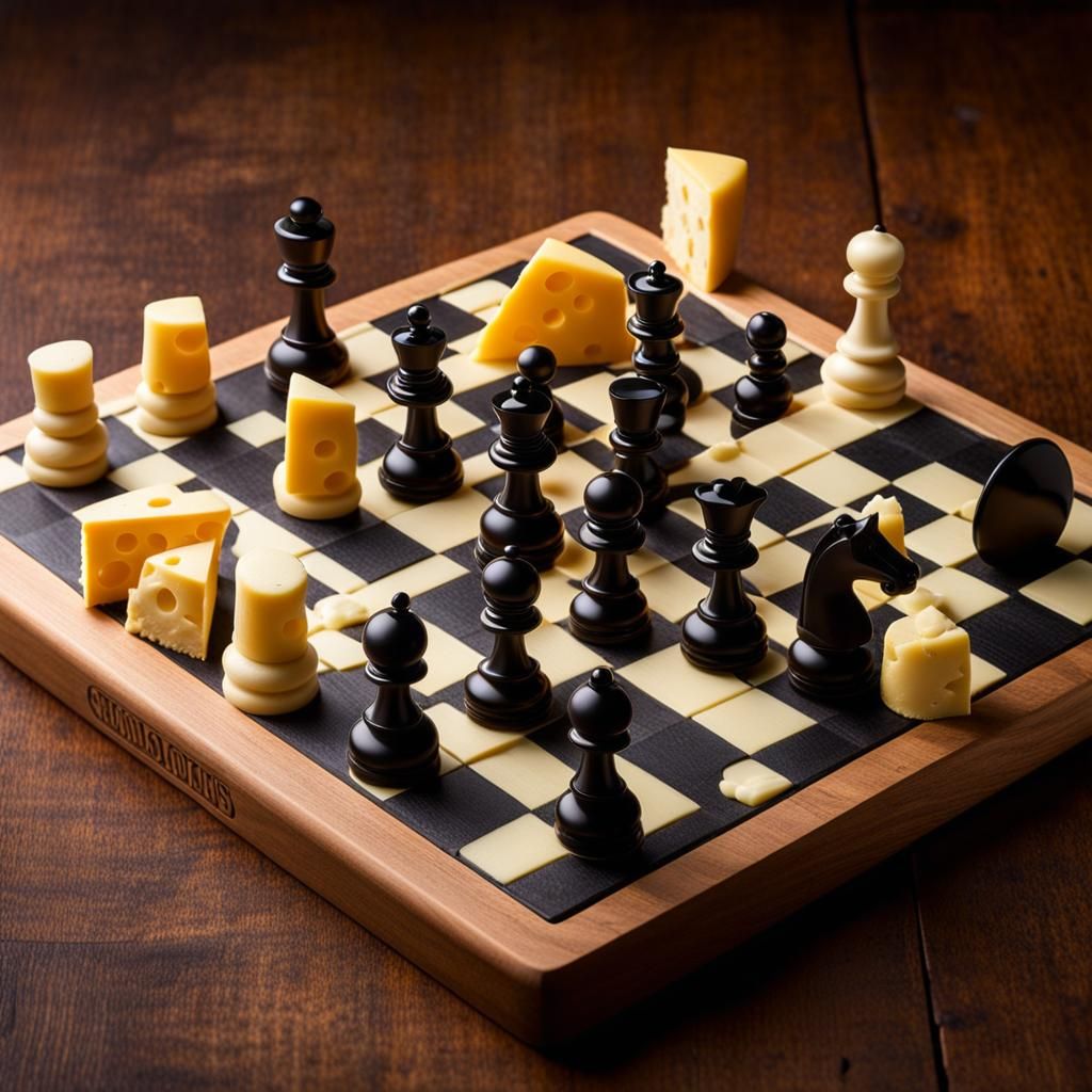 Edible Chess Set with Cheese Pieces: A Gourmet Game