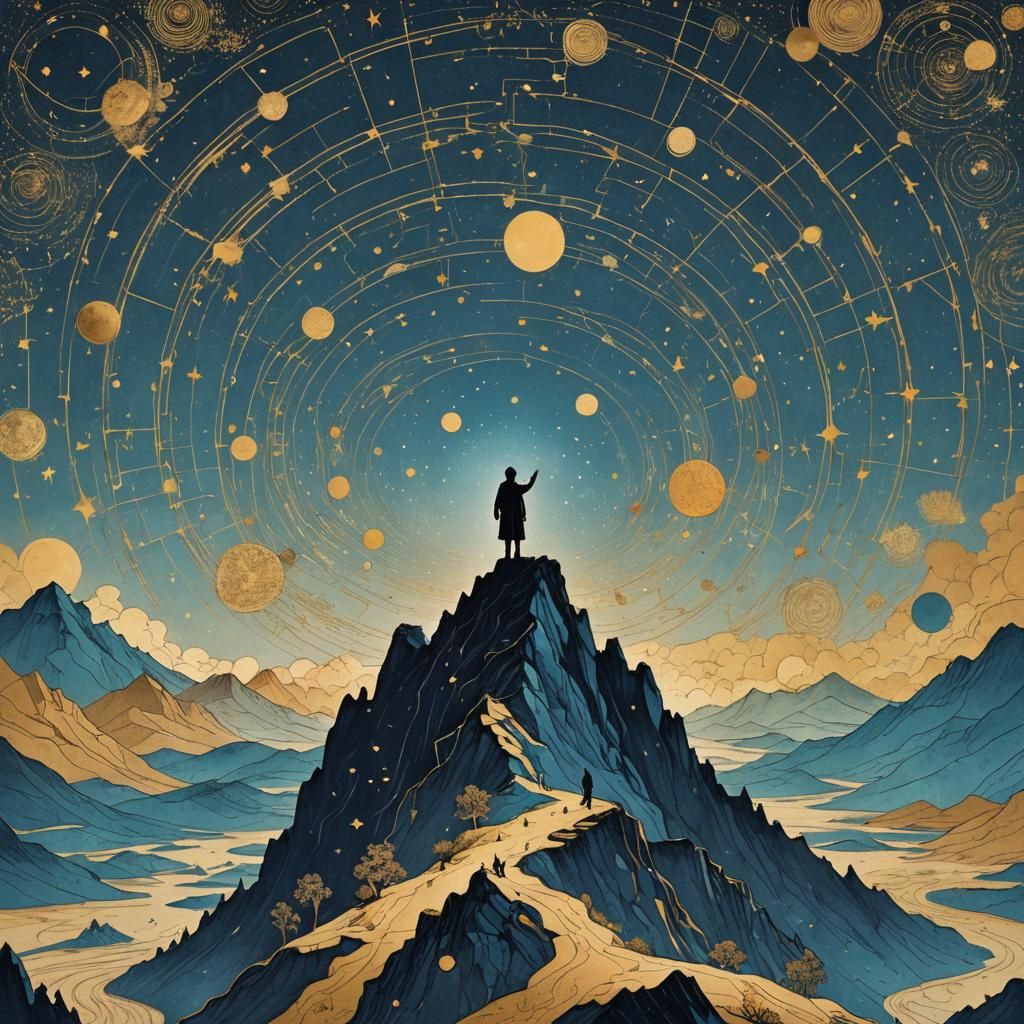 Surreal Star Chart Sky in Renaissance Style