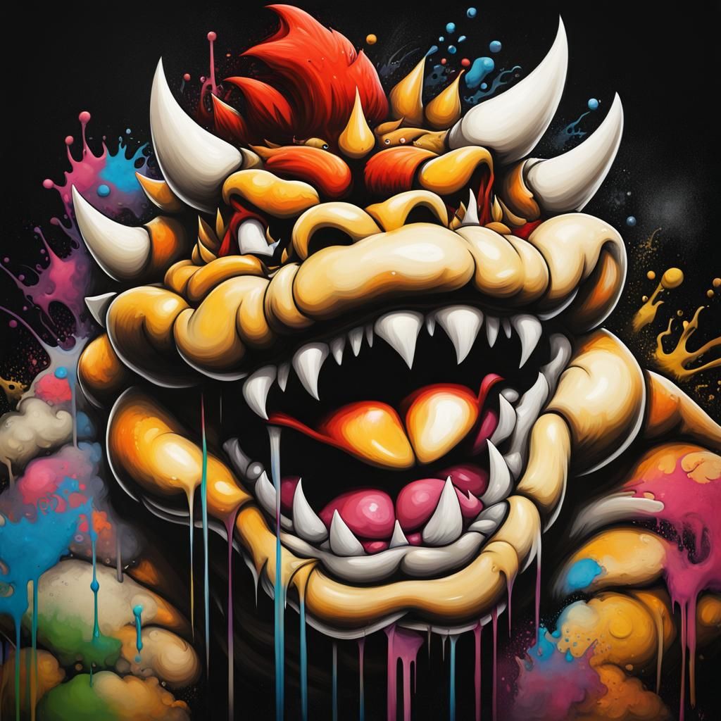 Bowser Graffiti Art in Street Style