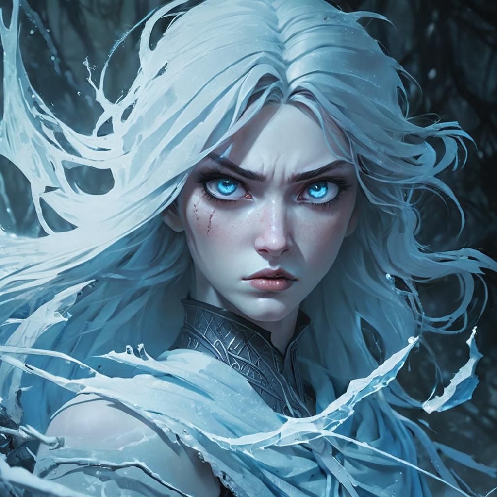 Manga Illustration: Foreboding Scowl in Misty Forest