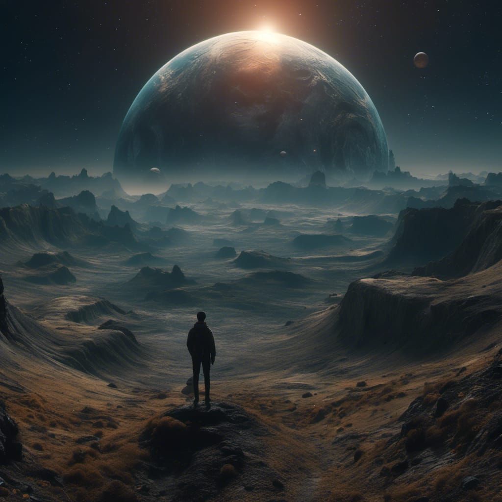 Artificial Planet with Curving Horizon: Sci-Fi Masterpiece