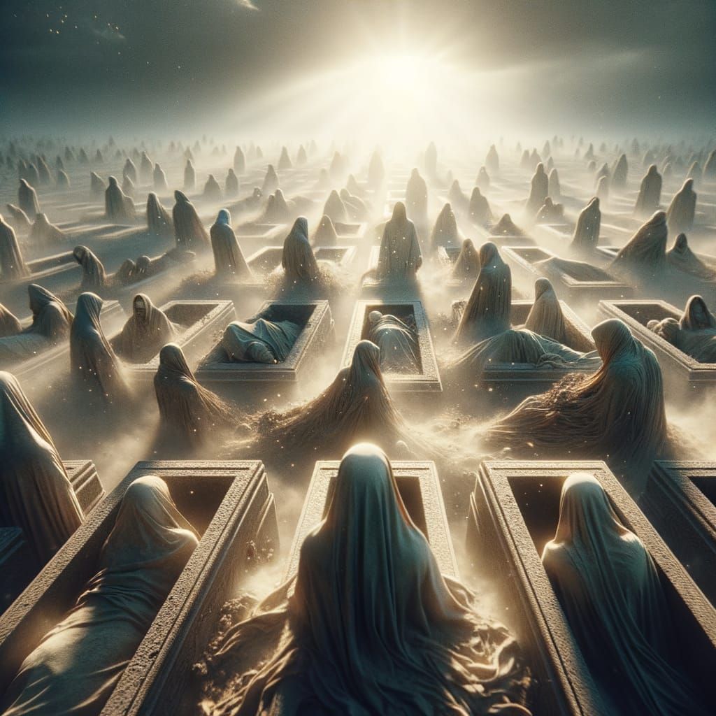 Ancient Graveyard Awakens with Emerging Souls in Ethereal Li...