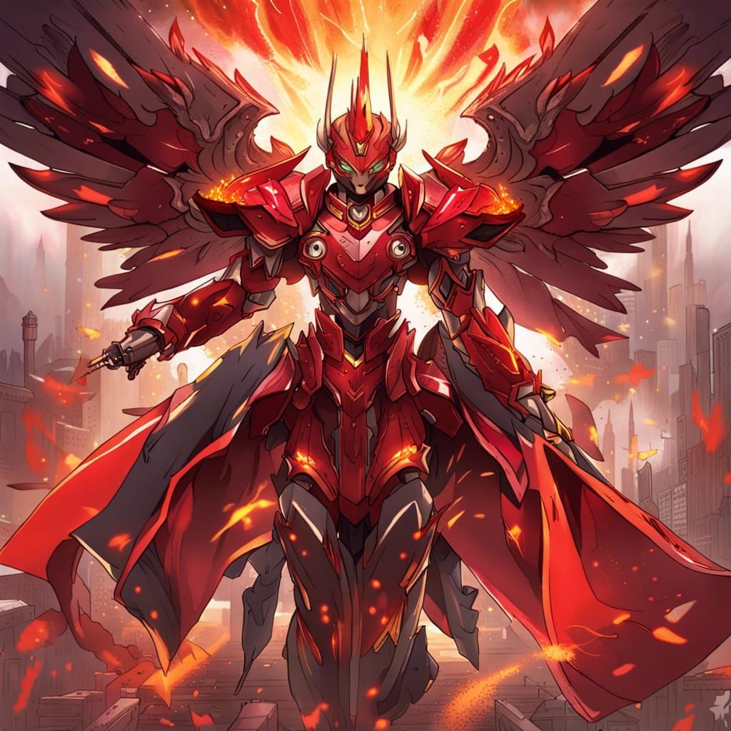 Anime Robot Prince of Auchtertool with Crimson Eyes