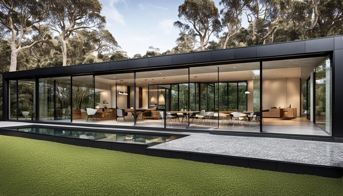 Single Story House with Glass Walls: Elevations