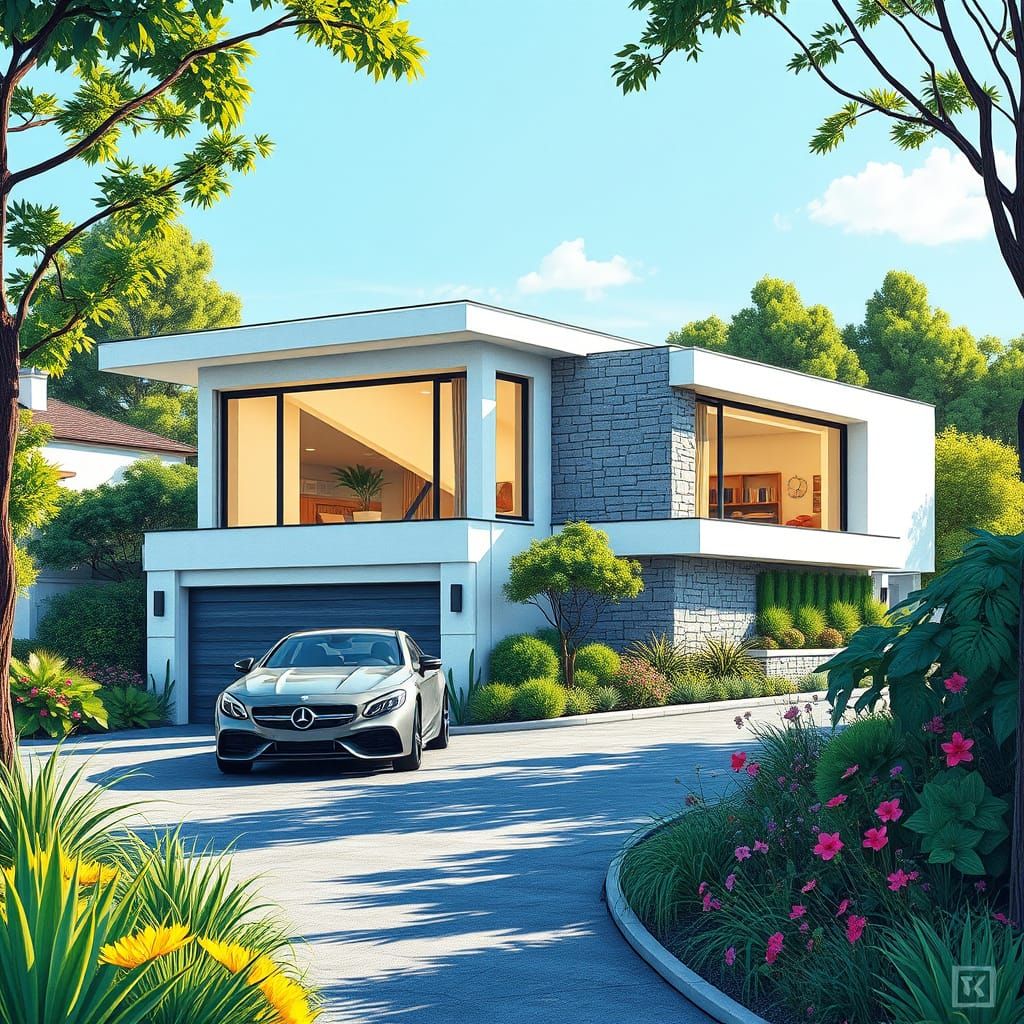 Serenely Set Modern Home Amidst Verdant Landscape