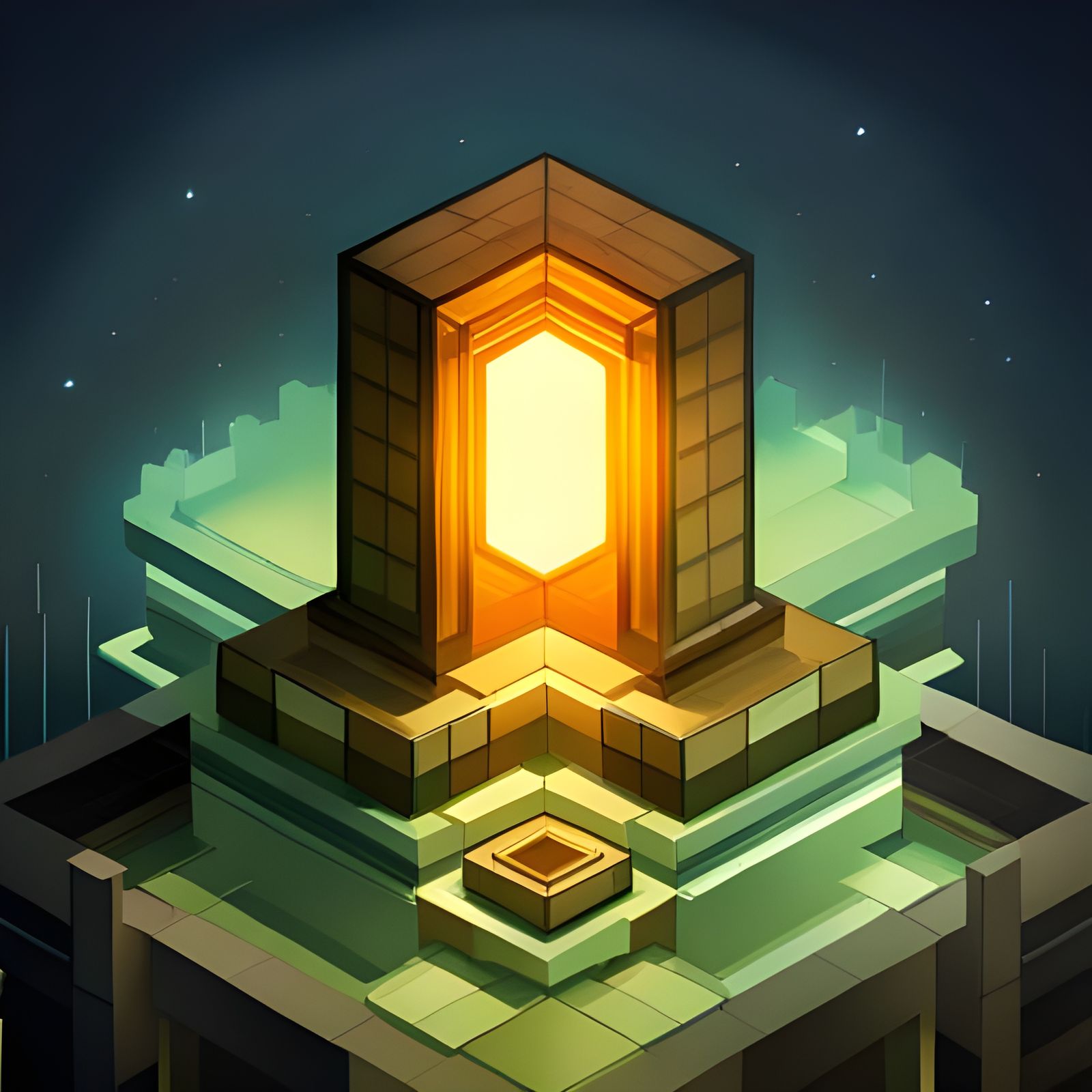 Epic Interdimensional Stone Artifact in Maximalist Style