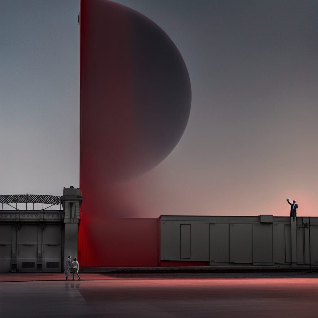 Vivid Red Eclipse Celestial Event